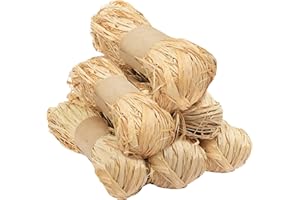 ‎HANDI STITCH Handi Stitch Bastband Natur Dekorationsschnur Bindebast (6er Pack) - 50g Bast Bänder 3-5 mm Dickes Floristen Bastband - Bast zum Basteln, geschenk Verpacken & Bouquets, Natur Bast