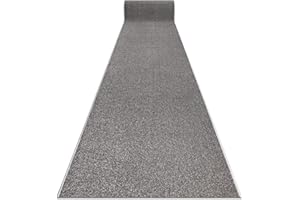 rugsx Alfombras de Pasillo KARMEL Llano, un Color Gris 140x250 cm