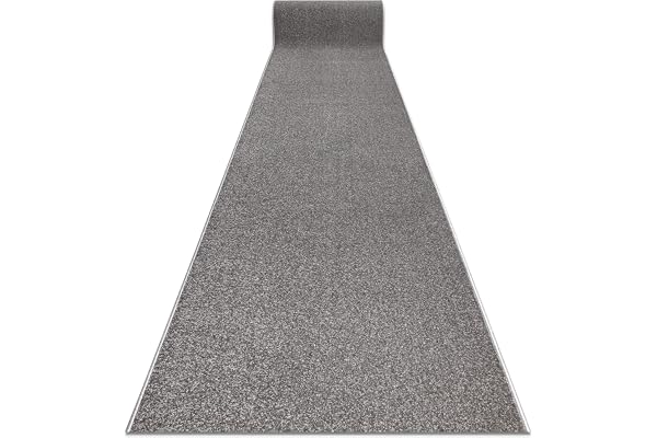 Löpare KARMEL slät - Enfärgad mattlöpare för kök, vardagsrum och hall - grå - 120x390 cm