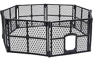 Lanco - 8-Panel Plastic Cage with Door. Easy Assembly and Transfer. Resistant. For Interiors and Exteriors. Measurements: 8 Panels, 67x67x26 inches (L*W*H)