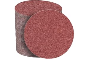 STEBRUAM 50 Piezas Discos de Lijas 150mm,Grano Cada 80 Lija Circular con sin Agujeros juego de discos Abrasivos de 6 pulgadas para Lijadora Orbital