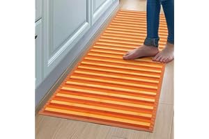 CosìCasa Tappeto Bamboo Cucina Antiscivolo | Passatoia Cucina Idrorepellente, Facile da Pulire e Realizzata con Materiali Sostenibili | Tappeto Bambu Effetto Degrade (Arancione, 50 x 230 cm)