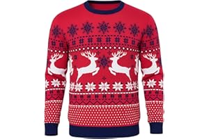 Litherday Świąteczny sweter męski sweter świąteczny zabawny brzydki świąteczny sweter męski zimowy renifer