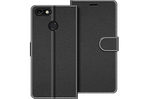 COODIO Funda Huawei Y6 Pro 2017 con Tapa, Funda Movil Huawei Y6 Pro 2017, Funda Libro Huawei Y6 Pro 2017 Carcasa Magnético Funda para Huawei Y6 Pro 2017, Negro