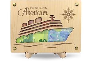 ZUKLA Verpackung für Geldgeschenk Reise XL 20 x 15 cm - Geschenke für Reisende - Geldgeschenk Schiffsreise - Reisekasse für die Kreuzfahrt - Reisegutschein Geschenk Verpackung - Handmade