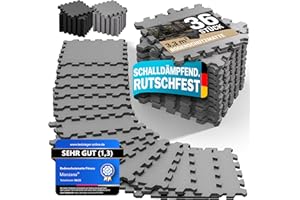 MONZANA® Tapis de Protection de Sol Gris 31x31 cm Mousse EVA 36 pièces Dalles de Protection Sport Piscine Jeu Enfant