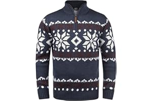 !Solid SDNorwin Herren Strickpullover Troyer Grobstrick Pullover mit Stehkragen