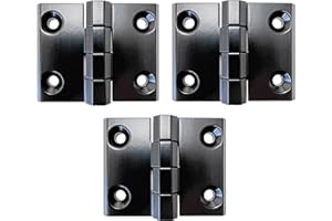 3x Haasweller Schwerlastscharnier 60x76mm Metallscharnier Scharnier Schwarz Zink-Druckguss Möbel bis 200kg