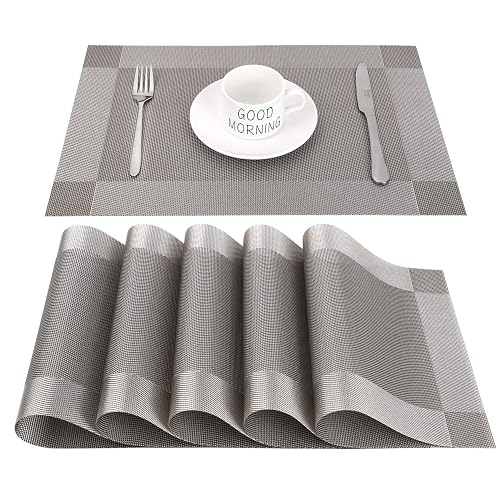 CHAOCHI Platzsets PVC, 6er, grau