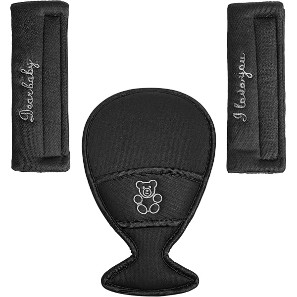 2er Set Schultergurt-Polster Für Baby – Weicher Gurtbezug Für Kinderwagen & Autositz, Universal, Schwarz