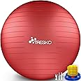 TRESKO Palla Fitness, Palla Pilates Anti-Scoppio 55cm/65cm/75cm/85cm Palla da Ginnastica con Pompa Rapida per Fitness Yoga e 