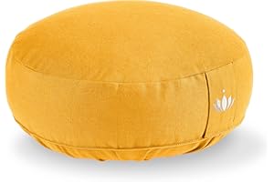 ‎LOTUSCRAFTS Lotuscrafts Yogakissen Meditationskissen Extra Niedrig - Sitzhöhe 10cm - Waschbarer Bezug aus Baumwolle - Yoga Sitzkissen mit Dinkelfüllung - GOTS Zertifiziert