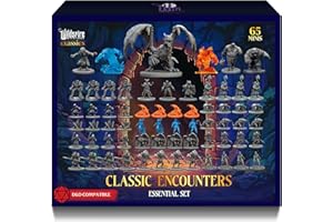 Wildspire Incontri classici - Set essenziale - 65 iconiche miniature DND Bulk Monsters, 28mm, non verniciato, RPG da tavolo DND Minis Figure, Dungeons & Dragons D&D Miniatures, Fantasy D&D Figure