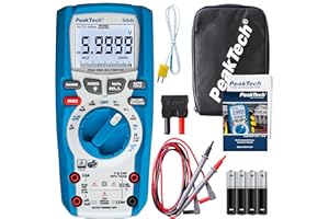 PeakTech 3441 - Multimètre Numérique True RMS pour Électriciens avec 60 000 counts, Multimètre Portable Professionnel pour Lignes Électriques, TÜV/GS, Voltmètre, Testeur de Continuité - CAT III 1000V