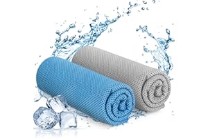 KAYMAN Kühlende Yoga-Tücher – weiche, atmungsaktive Mikrofaser, entfernt Schweiß und trocknet schnell, ideal für Yoga, Fitnessstudio, Golf, Laufen, Training und Wandern, leicht zu waschen (Blau und