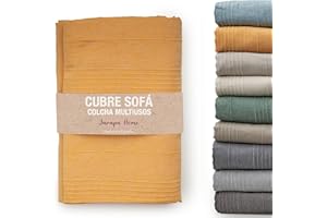 JARAPA HOME MADE WITH LOVE Colcha cama y colcha multiusos para sofás, colchas blancas. Plaid multiusos, cubre sofá, tejido resistente y de calidad, hecho en España. Colchas cama 150 modernas, 135, 90. (Mostaza, 230 x 280 cm)