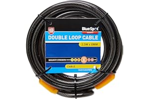 Fort Knox 77071 2.5 m x 8 mm Double Loop Cable, Black
