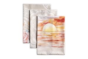 Maison d' Hermine Ibiza Beige 100% bawełna, zestaw 3 wielofunkcyjnych ręczników kuchennych, ręczniki barowe, wiosna/lato (50 cm x 70 cm)