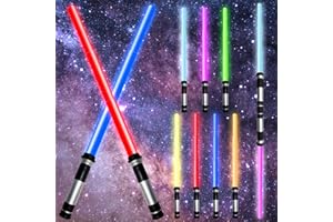 Angozo Light Sabers For Kids - 2 Pack Light Sabre,7 Colors Changeable 3 Modle Voices Light Saber, Smooth Swing & Fight Sound Effects,Gift & Cosplay Toys for Boys Girls Kids