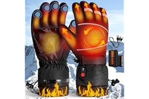 ‎LANBLU LanBlu Beheizbare Handschuhe Damen Herren mit 3 Heizstufen, 2*5000mAh Motorrad Beheizbare Handschuhe mit Heizung, Touchscreen Wasserdicht Elektrische Beheizte Handschuh Herren für Radfahren Skifahren