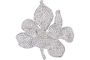 Ever Faith Spilla da donna con petali di orchidea in cristallo austriaco