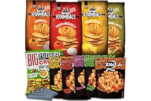 ‎TISE SÜSSWAREN Nuts´n Snacks Box (755g) Erdnüsse, Brotchips und Brezelstücke mit Geschmack inkl. Tütenclips