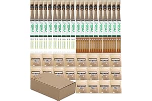 Office & Hotel Tea Coffee Sachet Set – 100 Items | Regular, Luxury & Decaf Options | AB.GROCERIES® Kit with Tea, Coffee, Sugar, Milk | Hospitality Tray, B&B, Airbnb, Office Supplies (LUXURY)