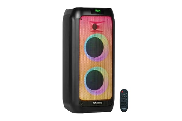 Ibiza - WAVE6 - Enceinte de 250W/2x5,25” sur Batterie avec Bluetooth, USB et microSD - Effet LEDs Wave et Connexion sans Fil TWS - Noir