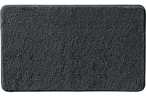 ‎ERWIN MÜLLER Erwin Müller Badematte, Badteppich, Badvorleger Rhodos Uni rutschhemmend Graphit Größe 80x150 cm - ultraweich, extrem saugfähig, flusenarm