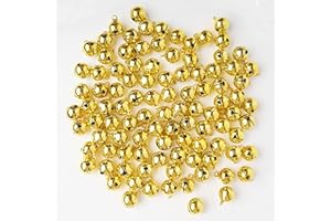 RUIYWEN 100 Cascabeles Dorados de Cobre Cascabeles Pequeños Manualidades para Perros, Decoración de Navidad (12mm)