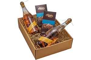 ‎THE WINE GUYS The Wine Guys Geschenkset „Süße Verführung“ mit Perlwein und Schokolade in einem Geschenkkarton | Fragolino Rosato Perlwein(2x 0,75l) mit französischer Fleur de Sel Schokolade(2x100g) als Geschenkset