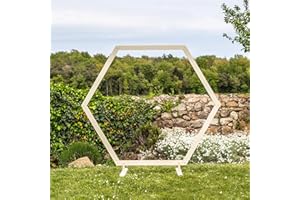 SKYLANTERN Mariage Arche - Arche Mariage Bois Hexagonale 1,60 M - Arche en Bois pour décoration de Mariage - Arche Kit pour Ceremonie Laique - Montage Facile - Stock en France