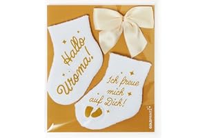 ‎GOLDPRINTZ goldprintz I Du wirst Uroma I Schwangerschaft verkünden I Gold bedruckte Babysocke mit Postkarte I Wir bekommen ein Baby verkünden I Baby Verkündung Schwangerschaft I Baby Überraschung I Babynews