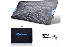 Nicesolar Panel solar plegable de 100 W, módulo solar de doble cara con USB-A & C PD65 W para generadores de estación de energía portátil, teléfono móvil, módulo fotovoltaico, sistema solar para