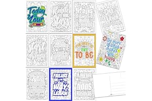 the lazy panda card company Set of 80 Motivational Mindfulness Colouring Postcards - Affirmations Encouragment 40 Different Designs