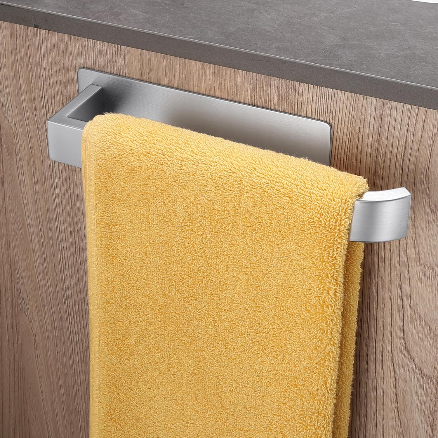 ALOCEO Toalleros de Baño sin Taladro Acero Inoxidable Toallero Adhesivo Plata 24cm