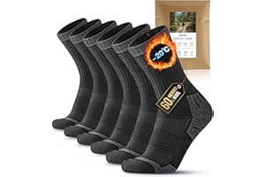 CAOZITOU 3 Paar Merino Wandersocken Herren Damen, 60% Wollsocken Gepolstert, Thermo Trekkingsocken Winter Warme Socken für Outdoor Sport