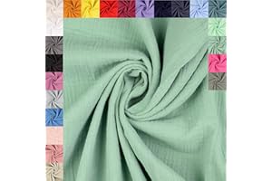 fingsi 5037 Muslin Cotton Fabric Sold by the Metre (Lime Green, 0.5 m) + 23 Other Colours