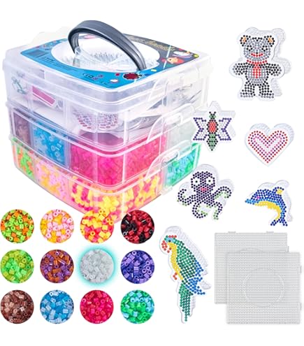 Perles à Repasser Surplex - 10000 Perles 18 Couleurs - Kit Complet Avec Gabarits Et Accessoires