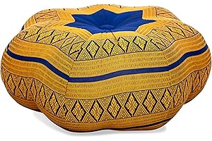 ‎LIVASIA Livasia Meditationskissen Stern groß, Yogakissen mit Kapok, Pouf, Bodenkissen sternförmig Yoga Zen Meditation, Zafukissen Garten Balkon, Sitzkissen handgefertigt Ø 40x20cm