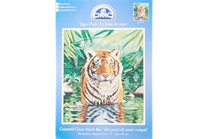 DMC Tiger Pool - Kit per Ricamo a Punto Croce, 16 Punti, Motivo: Tigre, Multicolore