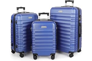 MoFut Koffer Set 3 Teilig Hartschale, Kofferset, Gepäck-Sets, Hartschalenkoffer Trolley Rollkoffer Suitcase, Reisekoffer mit Rollen, Handgepäck mit Passwortsperre und Teleskopgriff