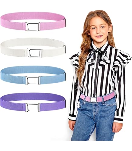 4 Cinture Elastiche Con Fibbia Magnetica Per Bambini - Regolabili 40-75 Cm, 4 Colori - Foto 8