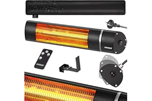 Monzana® Stufa Elettrica a Infrarossi 3 Livelli di Calore 2000W Custodia Protettiva Inclinabile 90° Telecomando Esterno