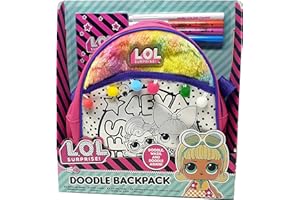 Online Street L.O.L.Surprise! L.O.L Colour Your Own Doodle Backpack Rucksack for Girls Kids Gift Contains Backpack, 4 Markers, and a L.O.L Surprise Gift for Age 3+ Children's