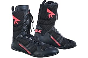 REX BOXING GEAR Boxing Shoes Men's Youth Boxing Boots, Lightweight High Top Kick Boxing Shoes Fighting Sports Master Training Mesh Shoes