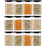 MATIC HOUSEWARE Air Tight Containers Storage Set For Kitchen , Pantry Organization, Bpa-Free, Dishwasher Safe (Pack Of 6, Bla