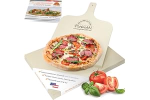 PIMOTTI Pizzastein 3cm Pizza-Stein für Backofen Brotbackstein aus echtem Schamott Pizzastein eckig Backstein Pizza Steinplatte für Backöfen Stein Grill Gasgrill Pizza-Stone