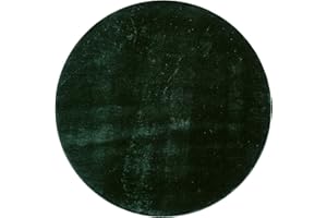 ‎PACO HOME Paco Home Waschbarer Teppich Rund Wohnzimmer Kurzflor rutschfest Modern Flauschig Einfarbiges Muster, Grösse:120 cm Rund, Farbe:Grün