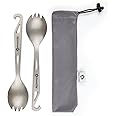 finessCity Titanium Spork (Spoon Fork) with Bottle Opener Extra Strong Ultra Lightweight (Ti), Healthy & Eco-Friendly Spoon, Fork & Bottle Opener for Travel/Camping in Easy to Store Cloth Case